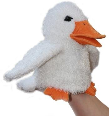 alles-meine.de GmbH Handpuppe - Ente Küken weiß - Handspielpuppe - Gans Ostern Tier Vogel Hahn/Kasperletheater - Kaspertheater - Puppentheater - Handspielpuppen