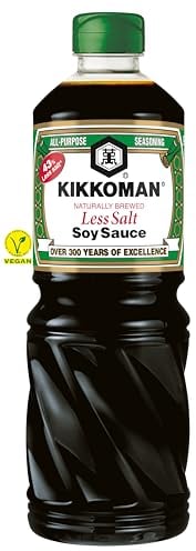 Kikkoman Less Salt Soy Sauce, 975 ml, Naturally Brewed