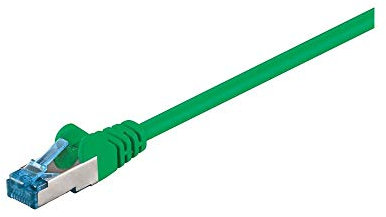 Goobay - Cable patch CAT 6A S/FTP PiMF, Cable de red 500 MHz, Cable LAN, Cable de Internet de cobre libre de halógenos, Conector RJ 45, verde, 20m, 94142