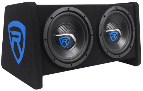 Rockville RV8.2A 800 Watt Dual 8 Car Subwoofer Enclosure+Mono Amplifier+Amp Kit