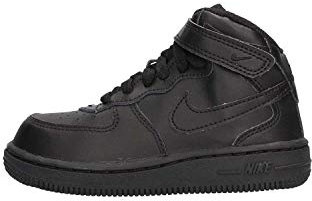 Nike [314197-004] Force 1 MID (TD) Infants Shoes Black/Black