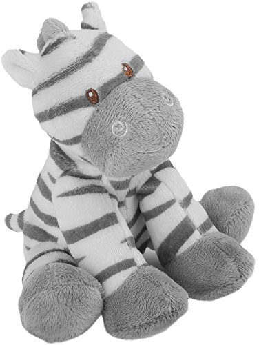 Suki Baby Zooma Ringrassel, weich, Plüsch, mit gestickten Akzenten (Zebra)
