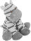 Suki Baby Zooma Ringrassel, weich, Plüsch, mit gestickten Akzenten (Zebra)