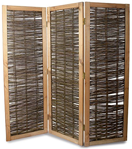 Weidenprofi Sichtschutz, Paravent aus Weide, Modell ELEGANT, 3-teilig in der Größe (BxH): 180 x 180 cm
