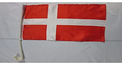 AZ FLAG - Autofahne Dänemark - 45x30 cm - Dänische Autoflagge 30 x 45 Cm - Auto Flaggen