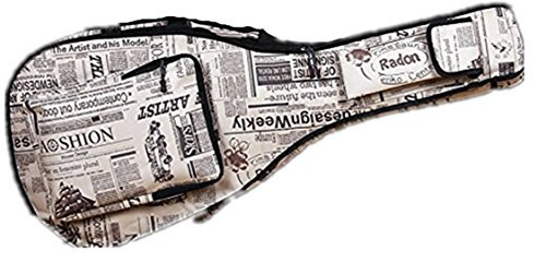 Oxford - Custodia imbottita per chitarra da concerto, in nylon, impermeabile, antiurto (bianco)