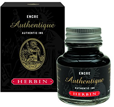 Herbin 13991T - Authentic 30ml ink bottle for fountain pens and rollerball pens, Black