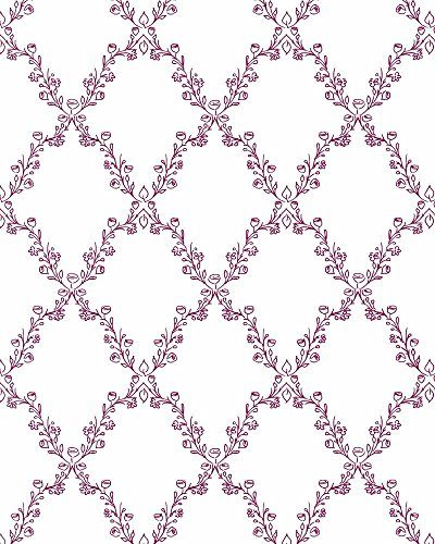 Vliestapete mit floralem Motiv rot weiß Harald Glööckler Romantisch und Modern Für Schlafzimmer Wohnzimmer oder Kinderzimmer Made in Germany 10,05 m x 0,53m