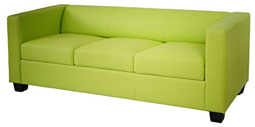 Mendler 3er Sofa Couch Loungesofa Lille - Kunstleder, hellgrün