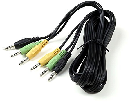 Summitlink® Audio Cable 3 to 3 Minijack Color Coded for 5.1 Channel Logitech Computer Speakers