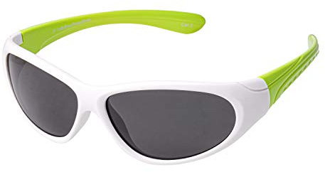 Ultra Green and White Childrens Wraparound Sports Style Sunglasses UV400 Protection Boys Girls Kids Shades UVA UVB Glasses Durable Frame Unisex Recommended Age 3 to 10 Years
