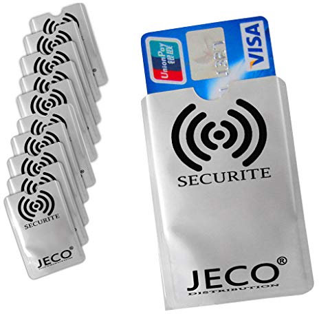 JeCo - Portefeuille Argent Unisex Adultes - Sécurité - Aluminium - 50 Poches - Fermeture Éclair & Bouton-pression - RFID Protection
