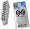 JeCo - Portefeuille Argent Unisex Adultes - Sécurité - Aluminium - 50 Poches - Fermeture Éclair & Bouton-pression - RFID Protection