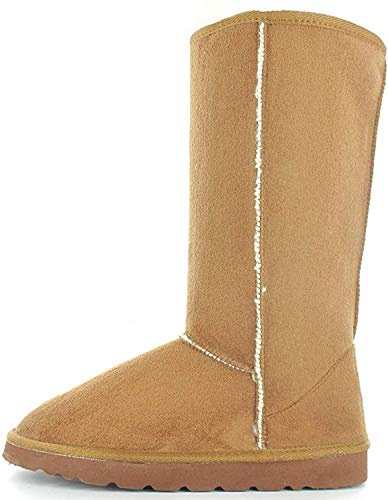 Ella Shoes Hug Faux Fur Warm Winter Boots UK Sizes 3-8 (UK4/37, Chestnut)