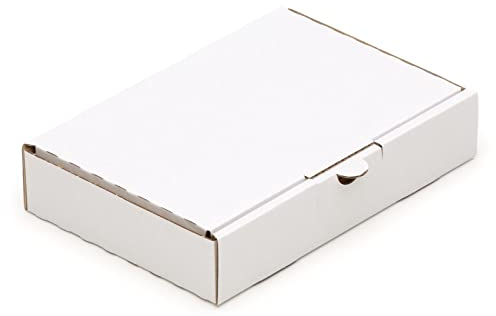 KK Verpackungen Maxibriefkartons 240 x 160 x 45 mm Weiß DIN A5 (Außenmaß 240 x 160 x 50 mm) | 25 Stück, Versandkartons Faltschachteln Maxibrief Post-Kartons für Warensendungen Büchersendungen (MB02)