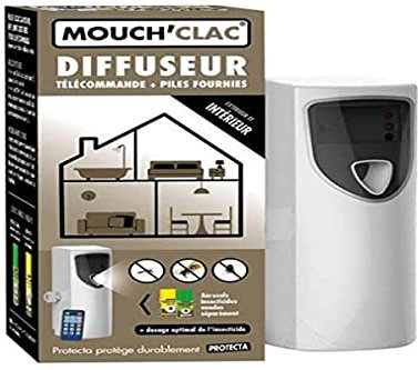 Protecta® Diffuseur Automatique d'Aérosol Insecticide - Dispositif Programmable à Télécommande pour Maison et Extérieur - Solution Contre Les Insectes Rampants et Volants - Piles Incluses