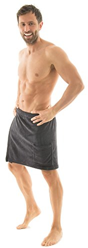 CelinaTex Malaga Saunakilt Herren S/M anthrazit Mikrofaser Sauna Kilt Coral Fleece Saunamantel Saunatuch