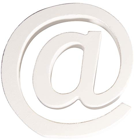 Rayher 62683000 MDF- Zeichen @, weiß, 11 cm, Stärke 2 cm, 3D-Buchstaben Holz, Holz-Buchstaben groß