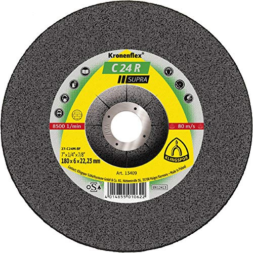 Klingspor 6665 Kronenflex Schruppscheiben, C 24 R, GEK, 125 mm x 6 mm x 22.23 mm, 12200 U/min