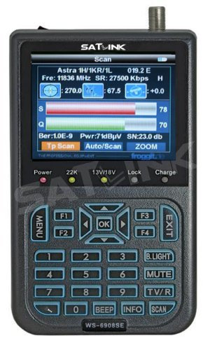 Satlink WS-6908SE RUBBER Second Edition by Froggit - Localizador digital de señal de satélite DVB-S TFT 8,9cm.