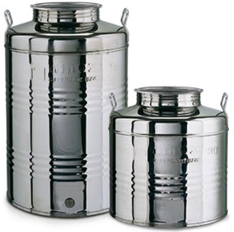 Fusto Bidone Fustino Olio Graffato 30 Lt Acciaio 18/10 Predisposizione Rubinetto