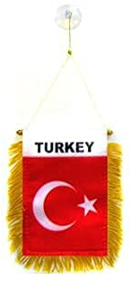 AZ FLAG - Wimpel Türkei - 15x10 cm - Türkische Mini Flagge 10 x 15 Cm - Auto Pennant Spezielle Auto