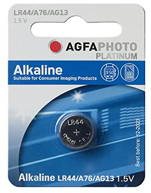 AgfaPhoto 150803470 150-803470 Alkaline Zelle LR44/AG13 1,5 Volt Silber