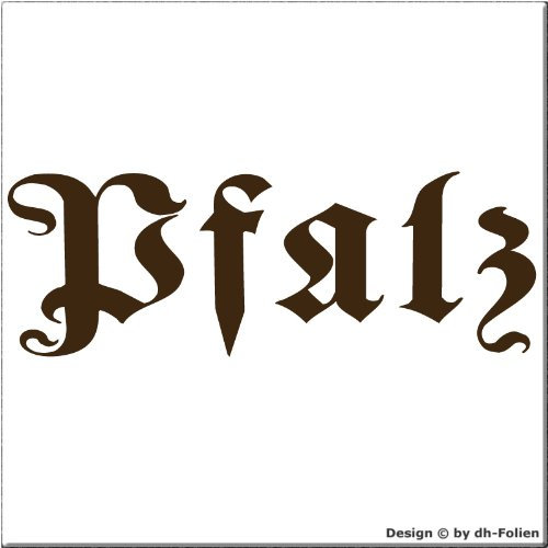 cartattoo4you AK-01596 Pfalz - Fraktur, Altdeutsche Schrift, Autoaufkleber Aufkleber Farbe braun, in 24 Farben erhältlich, glänzend 17 x 5 cm