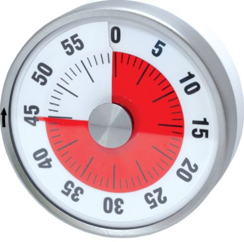 Minuteur analogique argent rondes design classique