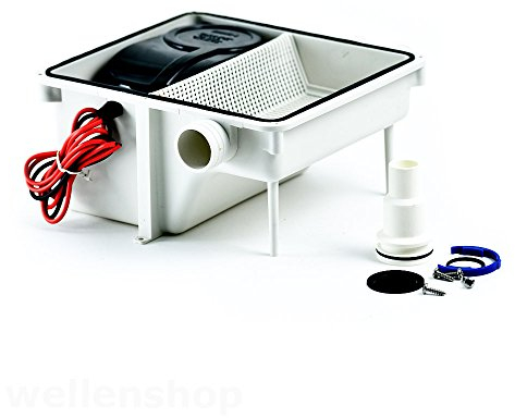 wellenshop Entwässerungssystem für Bootsdusche mit 12 Volt Abwasser-Pumpe 2255 l/h