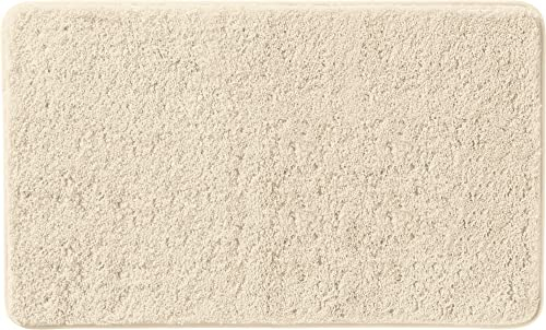 Erwin Müller Badematte, Badteppich, Badvorleger Rhodos Uni rutschhemmend Natur Größe 80x150 cm - ultraweich, extrem saugfähig, flusenarm