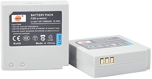 DSTE 2-Pack Rechange Batterie pour Samsung IA-BP85ST VP-HMX08 VP-HMX10 VP-HMX10C VP-HMX20C VP-MX10 VP-MX20 VP-MX25 HMX-H100 HMX-H104 HMX-H105 HMX-H106 SC-HMX10 SC-HMX20C SC-MX10