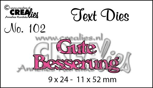 Unbekannt CREAlies Stanzschablone Text Deutsch Set: Gute Besserung 2tlg