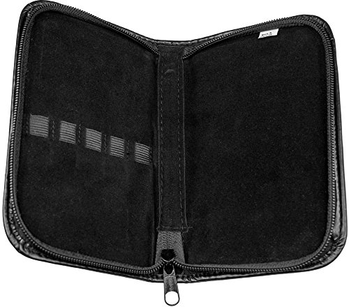 May Maniküre-Etui leer Kunstleder Schwarz – Universelle Aufbewahrungstasche mit Reißverschluss für Nagelpflege & Beauty-Instrumente (5 Fächer)