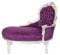 Casa Padrino Barock Kinder Chaiselongue Lila/Silber Mod2 - Barock Möbel