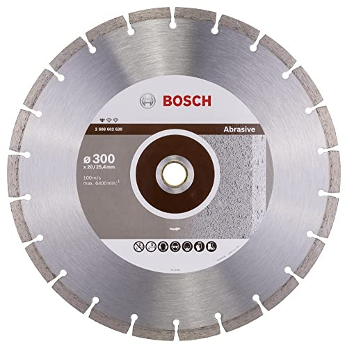 Bosch 1x Abrasive Diamond Discs f. Petrol/Table Saws 20/25.4mm | for Lime and sand bricks, Ø 300 mm, Professional Accessory Petrol Saw, Table Circular Saw