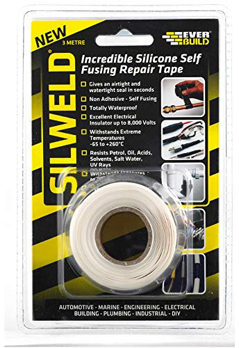 Everbuild Silweld Silicone Self-Fusing Repair Tape – Watertight – Electrical Insulator – Black – 3m