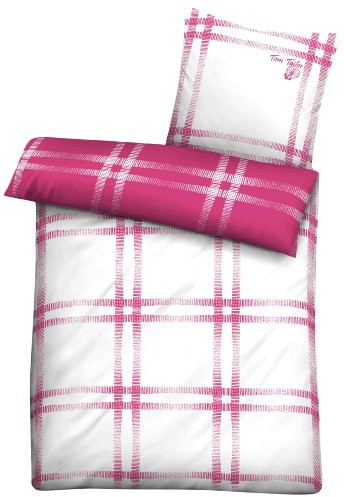 TOM TAILOR 0049447 Bettwäsche Garnitur mit Kopfkissenbezug Linon 1x 155x220 cm + 1x 80x80 cm pink