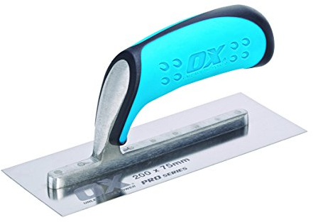 ox P013808 75 x 200 mm cazzuola per intonato piccola da 20,3 cm in acciaio inossidabile con presa forte - blu