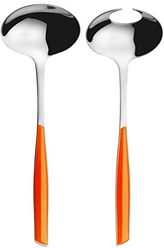 BUGATTI GLOU-021F14/15 Glamour Lot de 2 Pièces Service de Salade SAN/Acier Orange 16 x 26 x 3 cm