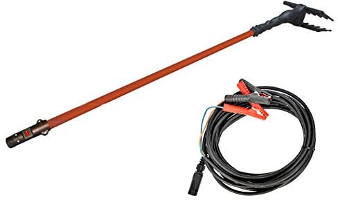 UNITED TRADE Raccogli olive abbacchiatore elettrico potenza 140w voltaggio 12v con asta allungabile fino 3 mt cavo 10mt montato con asta 15mt United