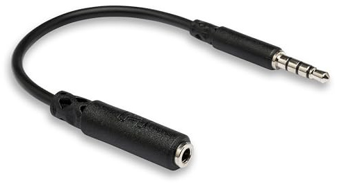 Hosa MHE-158 Headphone Adaptor, 3.5 mm TRRS to Slim 3.5 mm TRRS