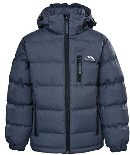 Trespass Tuff Boys’ Padded Windproof Jacket, Flint, 5-6 Years