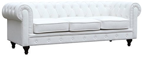 habitat et jardin Chesterfield-Sofa Aliza - 208 x 82 x 70 cm - 3-Sitzer - Weiß