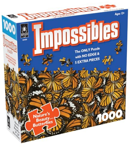 University Games 33405 Impossibles Puzzle-Butterfly Kisses, White