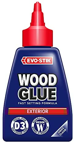 EVO-STIK Exterior Wood Glue - D3, Weatherproof, Extra Strong, Fast Setting, Suitable For All Wood Types, Dries Clear, 250ml