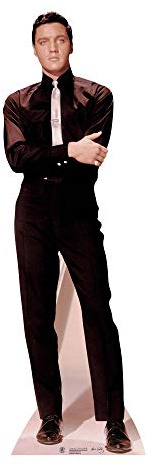 Star Cutouts SC228 Elvis Presley Black & White Lifesize Cardboard Cutout – Vintage Elvis Presley Gift for Collectors & Retro Room Décor