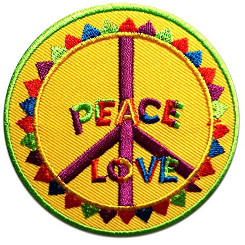 Catch the Patch Peace Frieden Love Aufnäher zum Aufbügeln 7,5 x 7,5 cm Bügelbild für Erwachsene, Bügelpatch Patches Bügelflicken