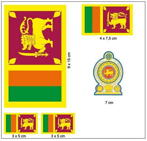 Aufkleber Set Sri Lanka Fahne Flagge