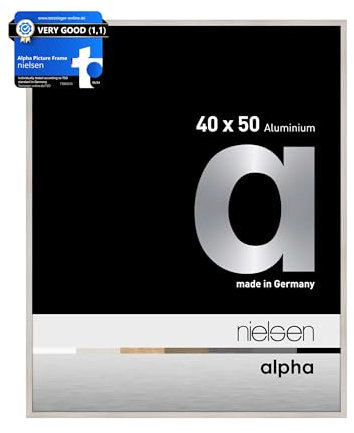 nielsen Alpha Oak White Aluminium Picture Frame - 40x50cm - with Float Glass and Easy Push-Turn Clips - For Photos and Art